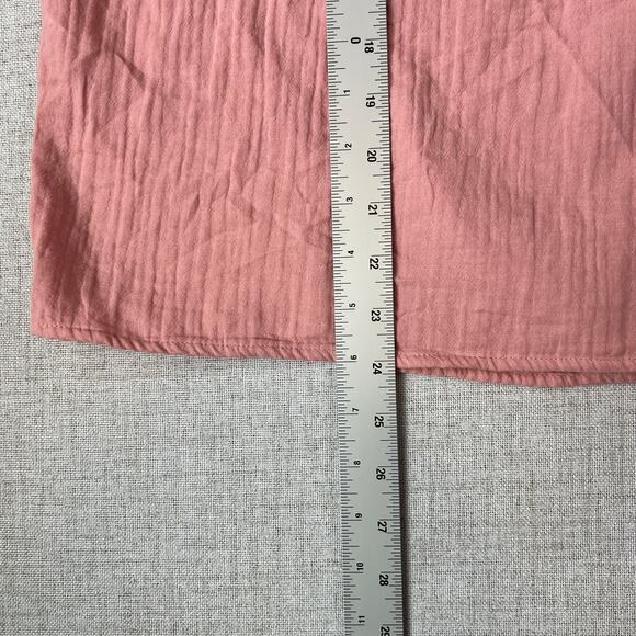 J Crew Gauze Smocked Ruffleneck Top Dusty Pink Women's L - Picture 4 of 8